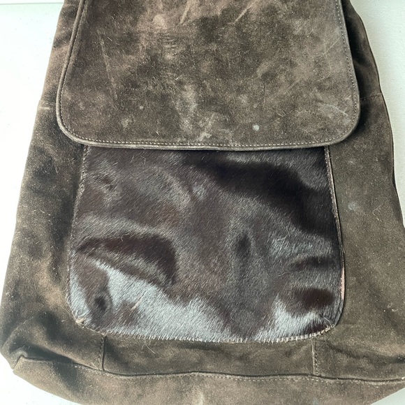 Vintage Sharif Brown Suede Purse Handbag Boho Style - Picture 2 of 9